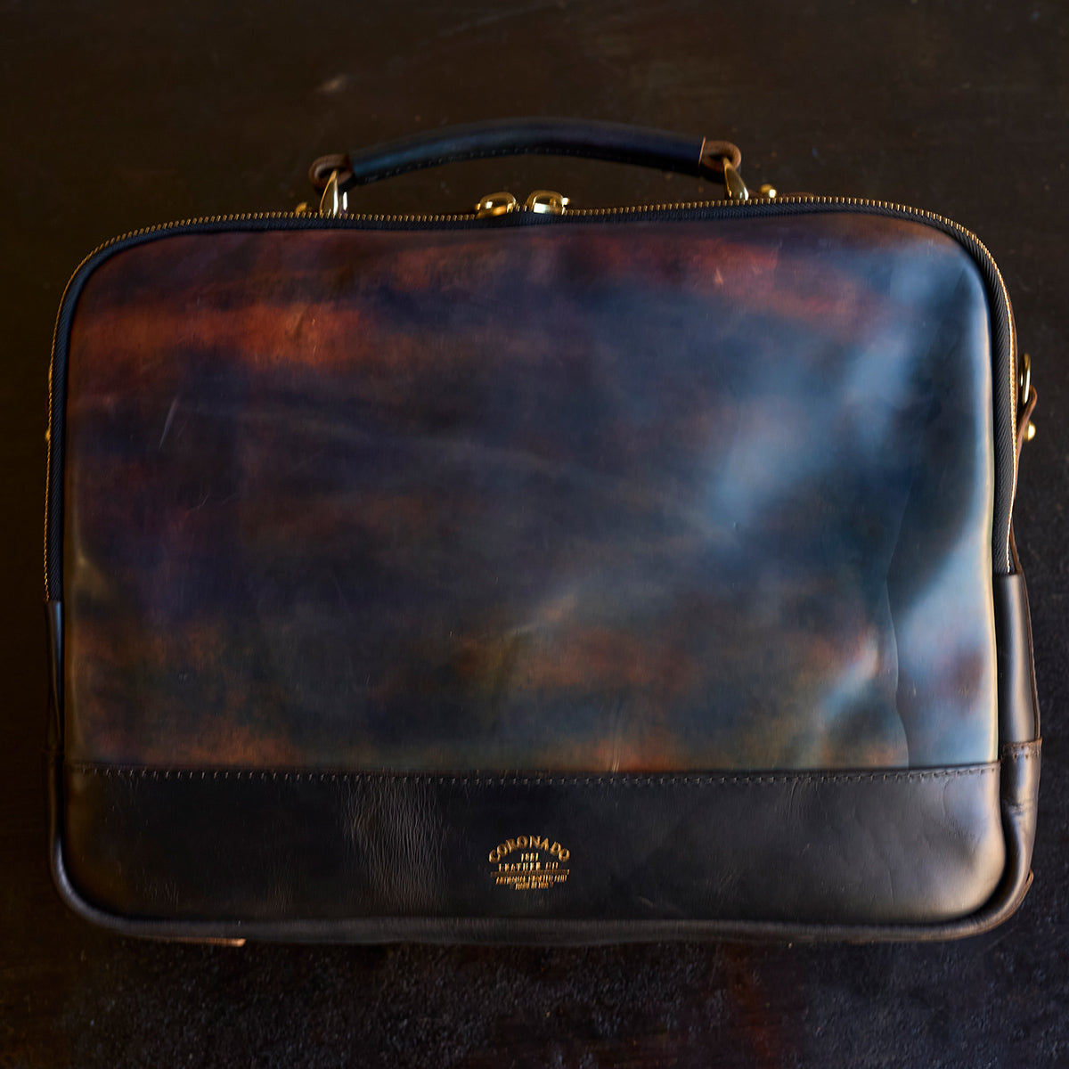 No.541 Chicago Shell Briefcase | Horween® Marbled Black