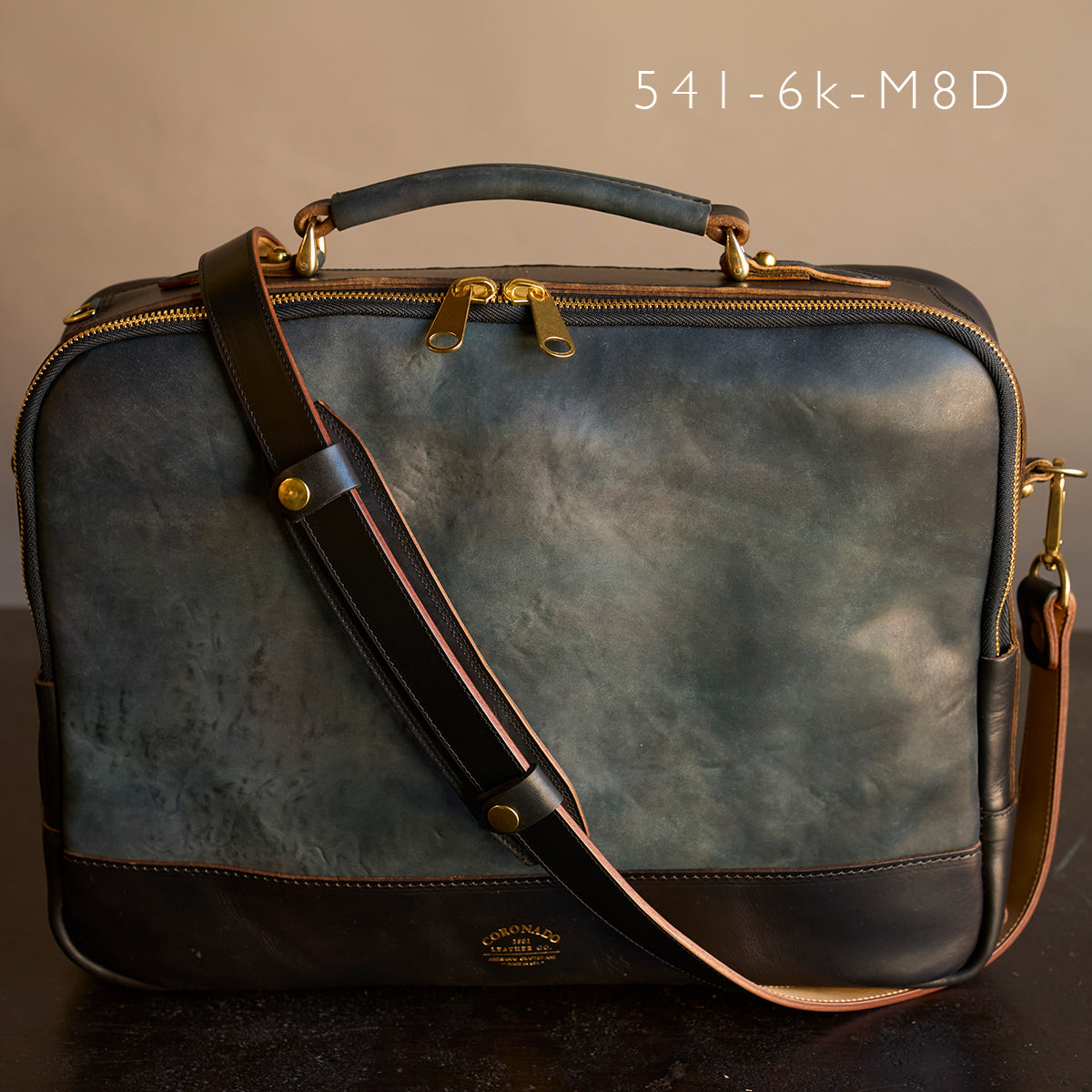 No.541 Chicago Shell Briefcase | Horween® Marbled Black