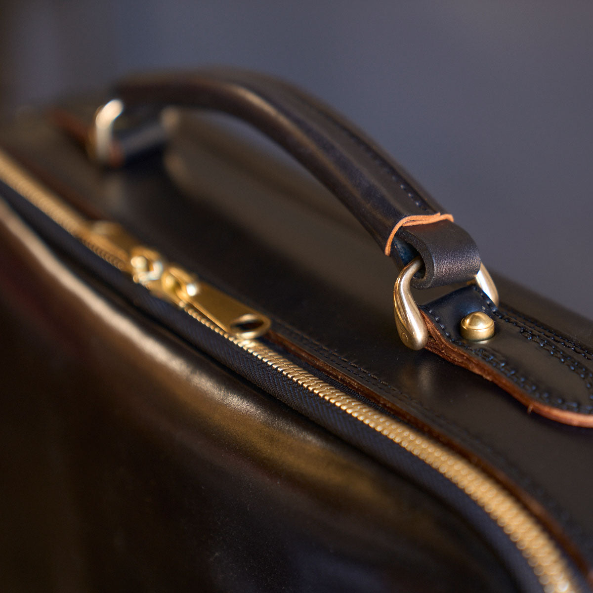 No.541 Chicago Shell Briefcase | Horween® Black Cordovan