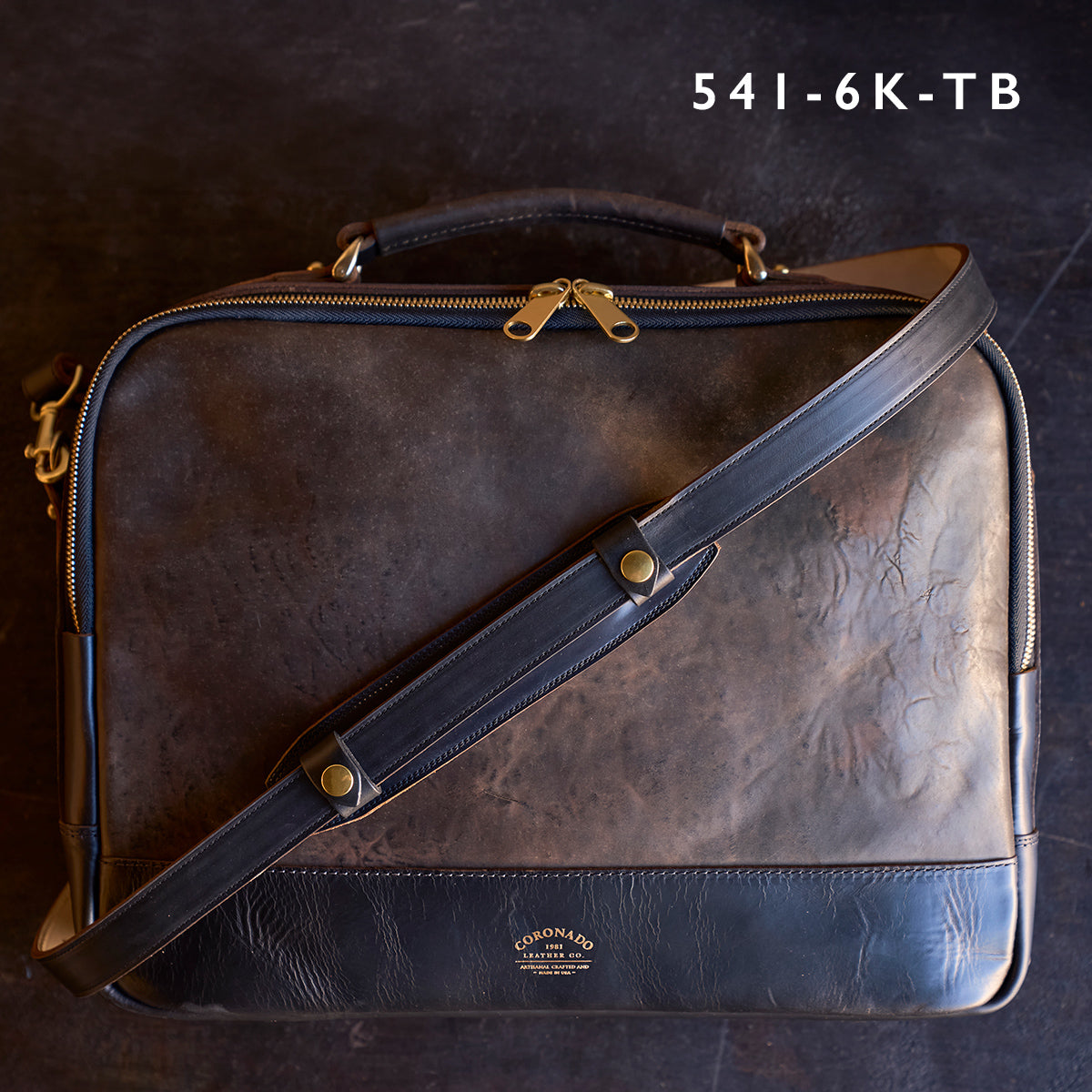 No.541 Chicago Shell Briefcase | Horween® Tumbled Black (x6)