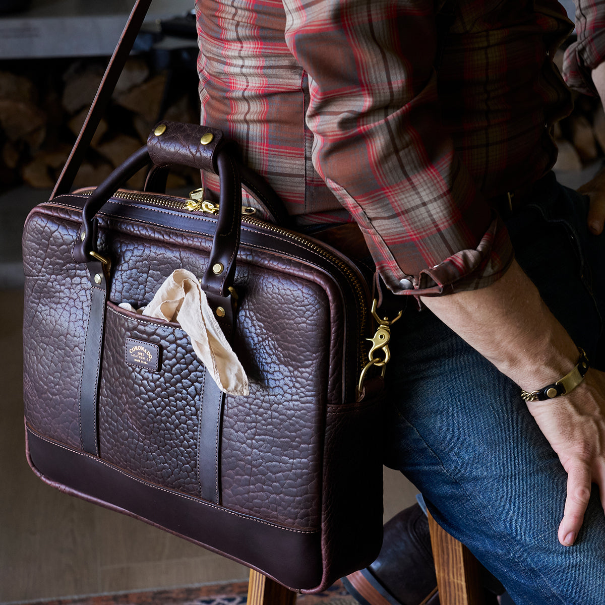 No.551 Slim Briefcase | Bison Brown