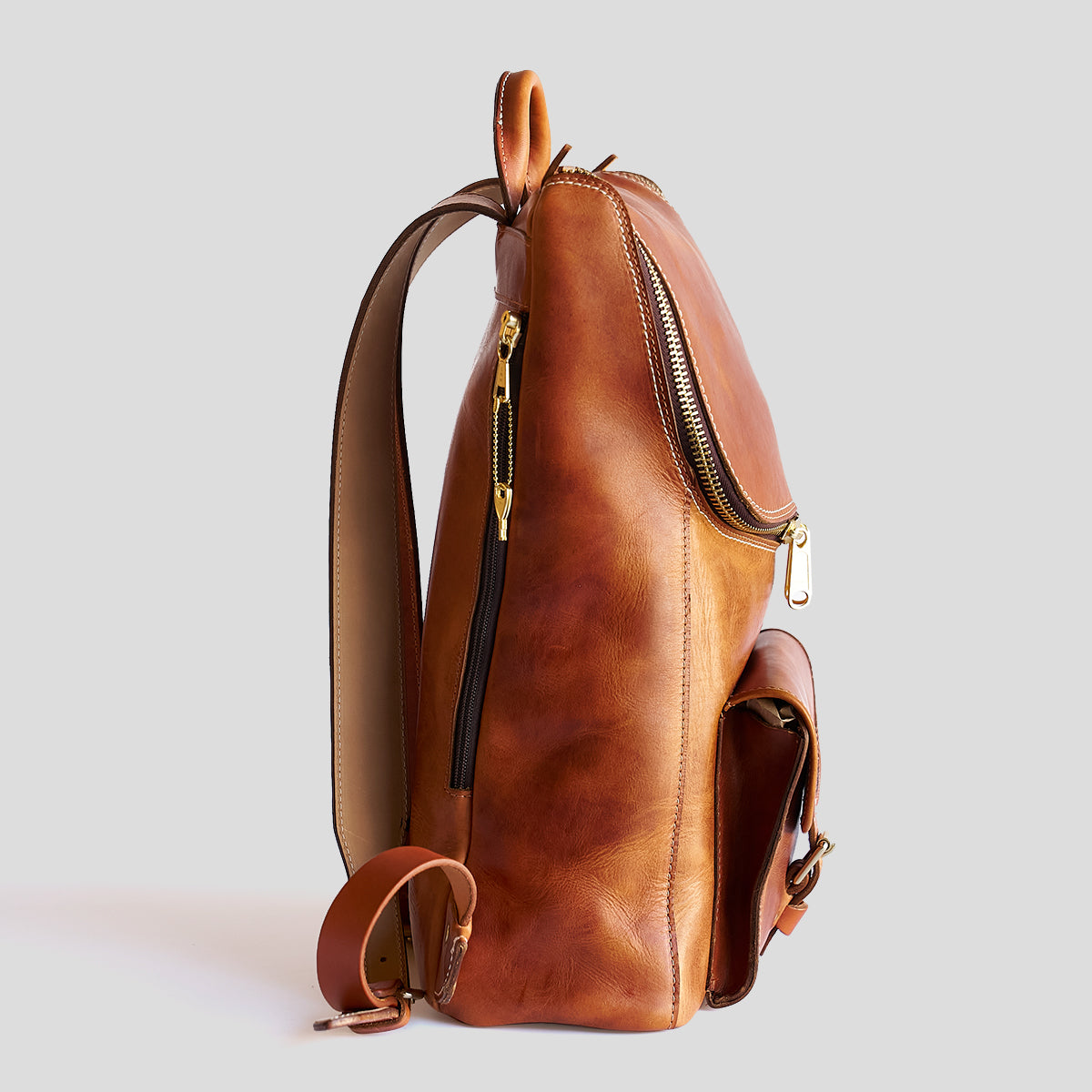 Top Zip Americana Backpack #750 | Tan