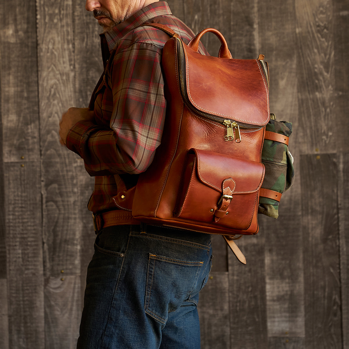 No.750 Top-Zip Backpack |  Bison Walnut