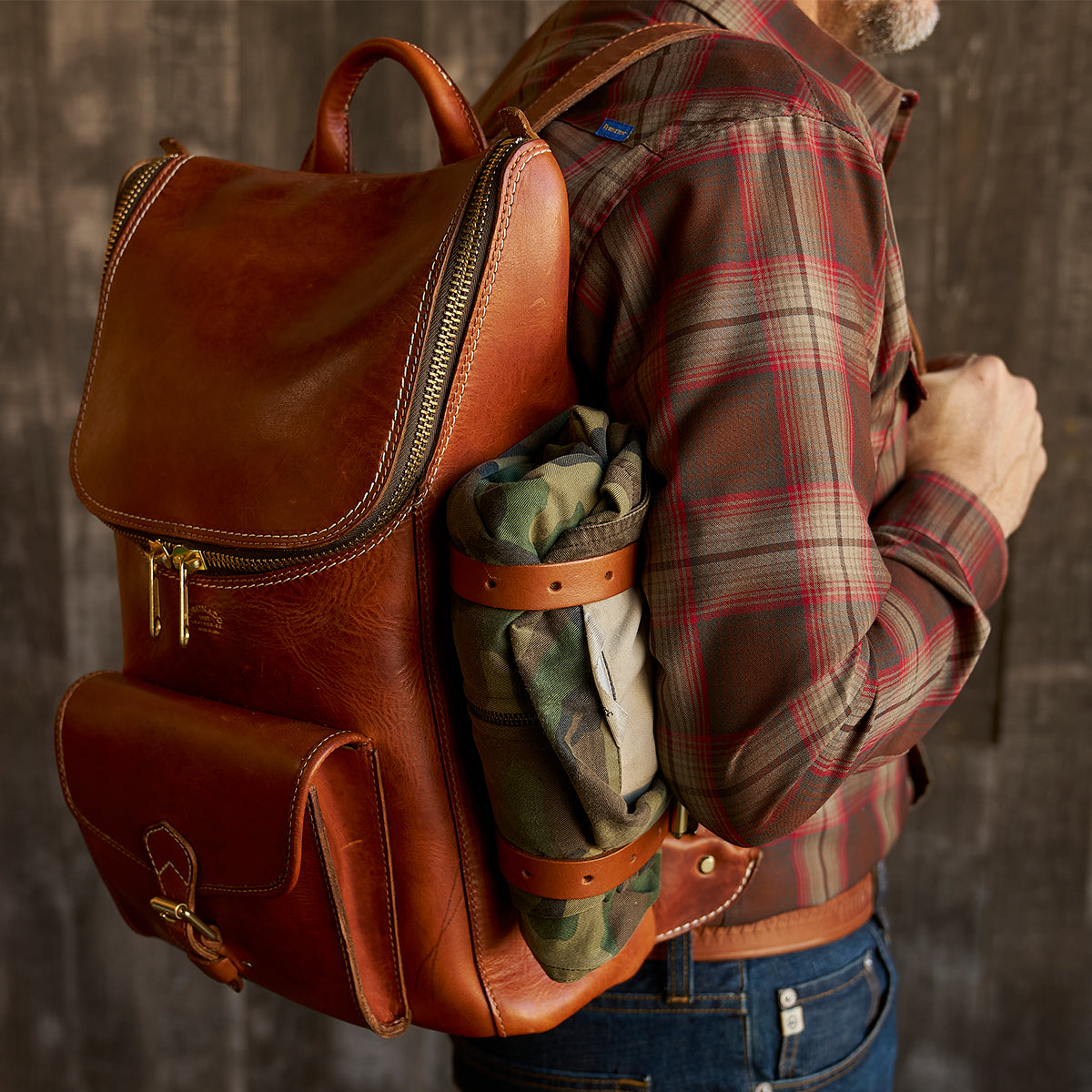 Top Zip Americana Backpack #750 | Tan