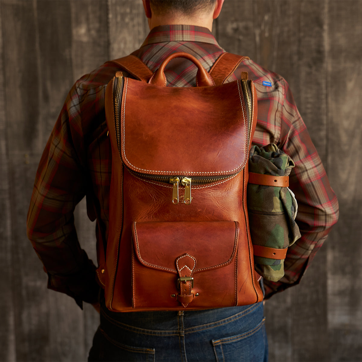 Top Zip Americana Backpack #750 | Tan