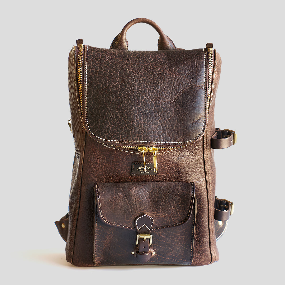 Top-Zip Bison Backpack No. 750 | Brown