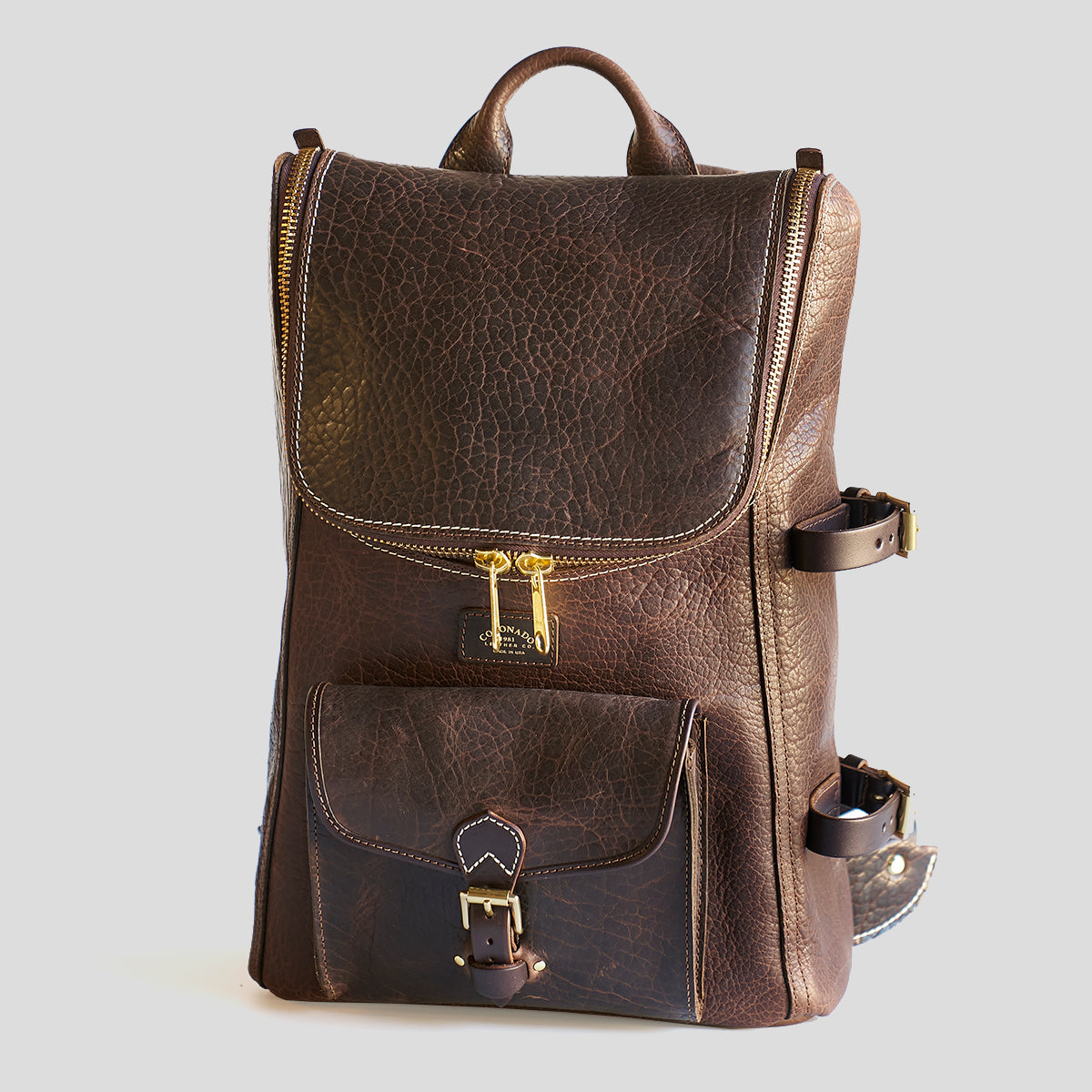 Top-Zip Bison Backpack No. 750 | Brown