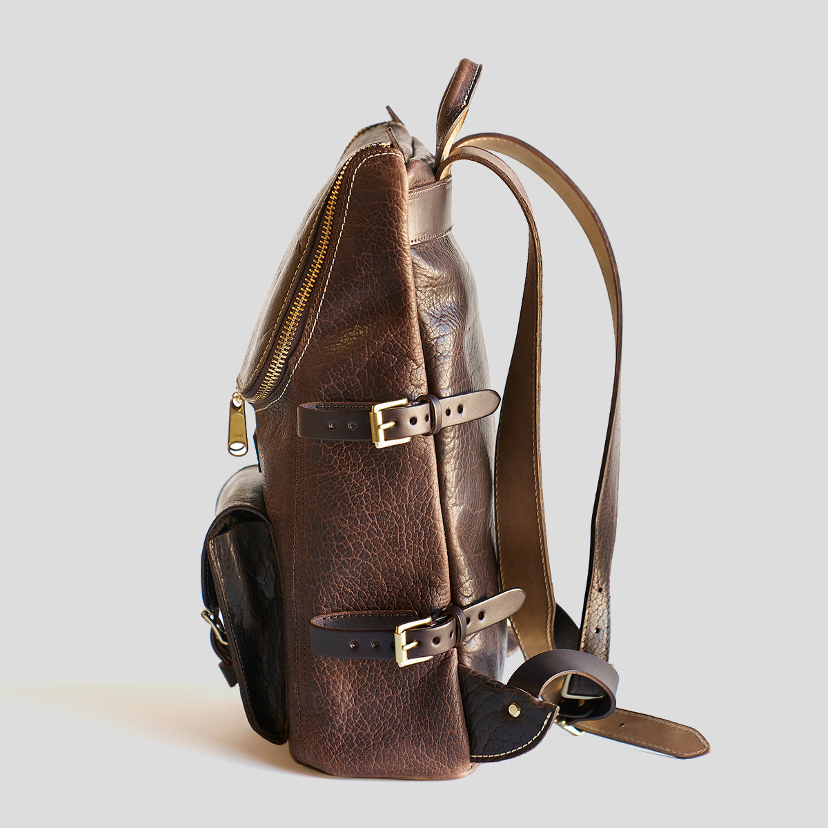 Top-Zip Bison Backpack No. 750 | Brown