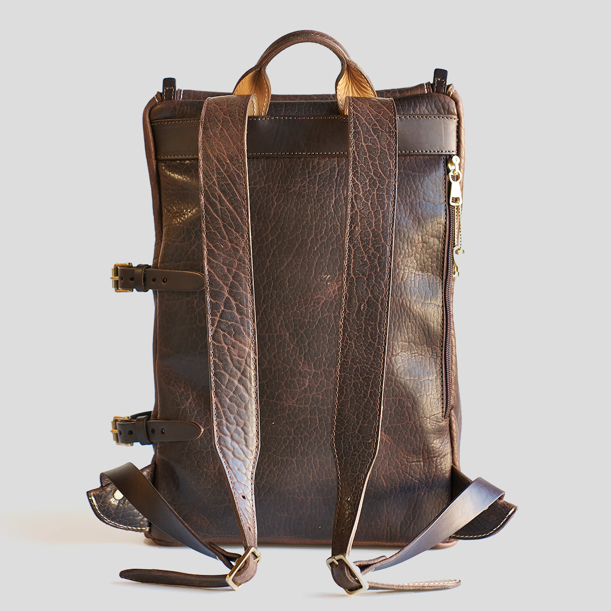 Top-Zip Bison Backpack No. 750 | Brown