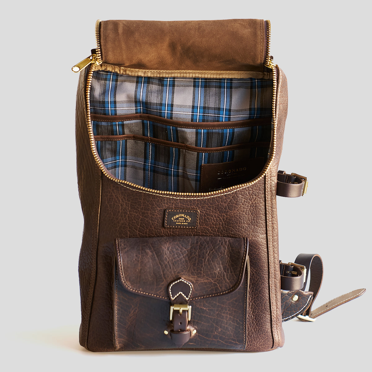 Top-Zip Bison Backpack No. 750 | Brown