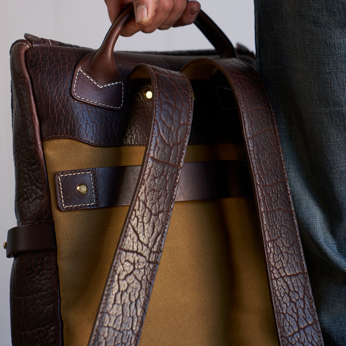 No.755 Top-Zip Backpack | Bison Brown