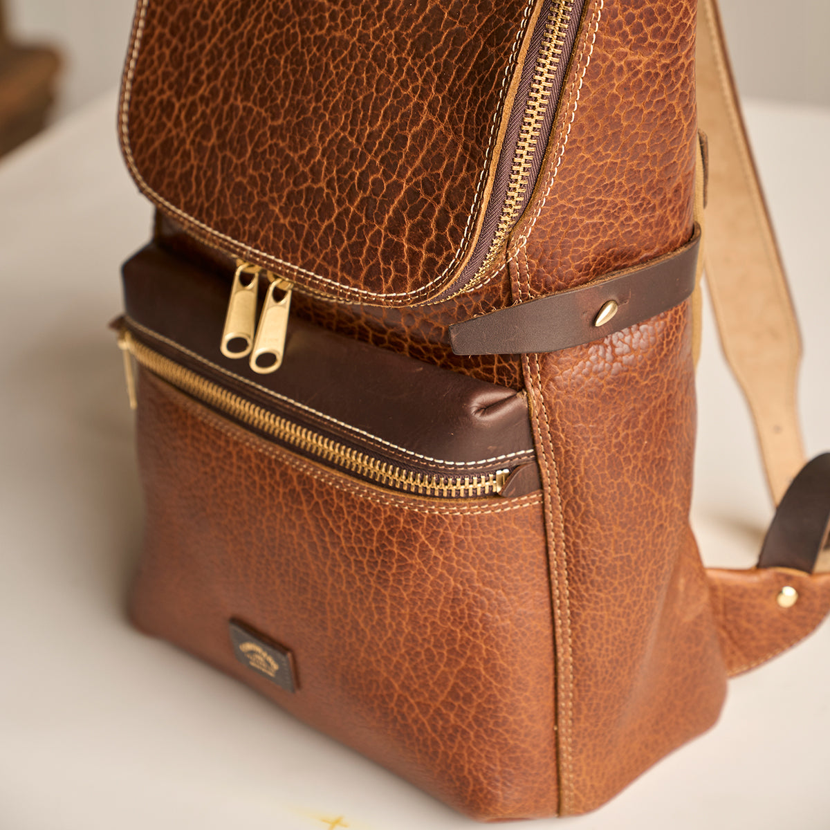 No.755 Top-Zip Backpack | Bison Walnut