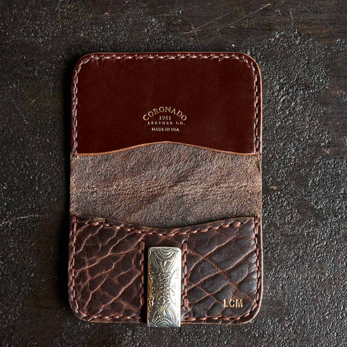 No.14 Heritage Silver Clip Wallet | Walnut Bison