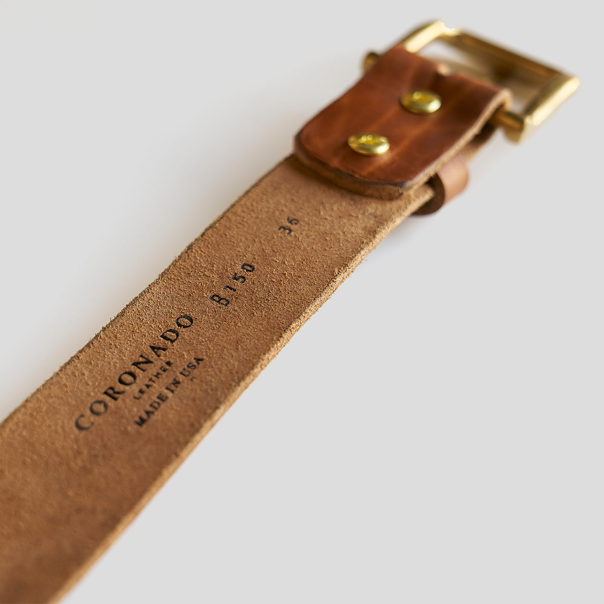 Vintage Embossed Horsehide Belt No.150 | Mushroom