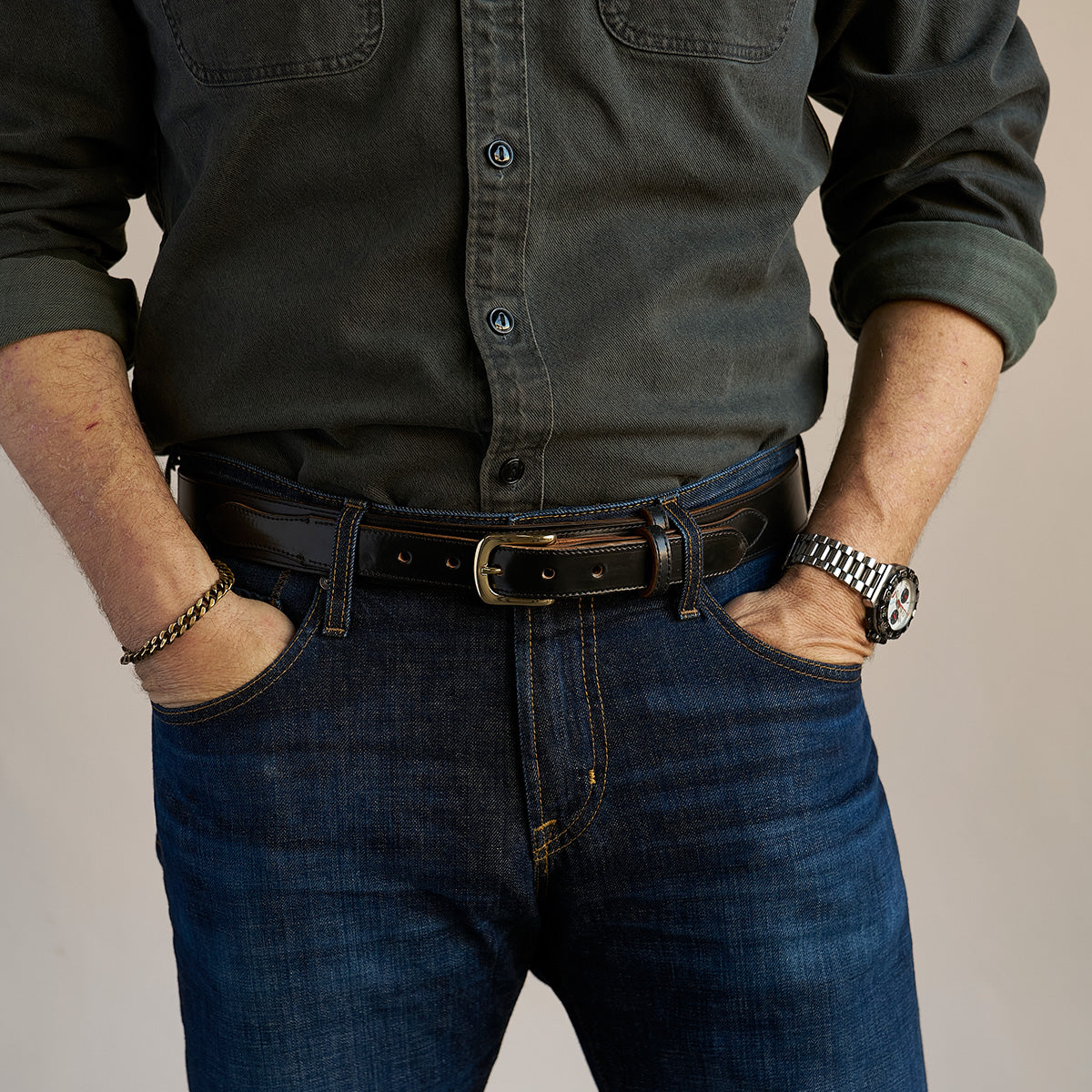 Shell & Horsehide Ranger Belt #953 | Black