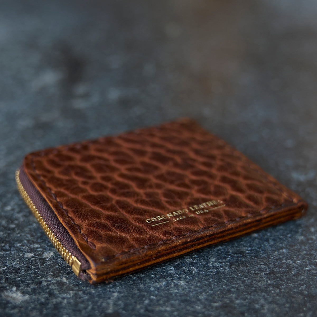 Bison Half-Zip Wallet | Walnut