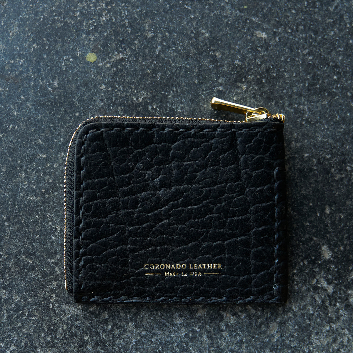 Bison Half-Zip Wallet | Black