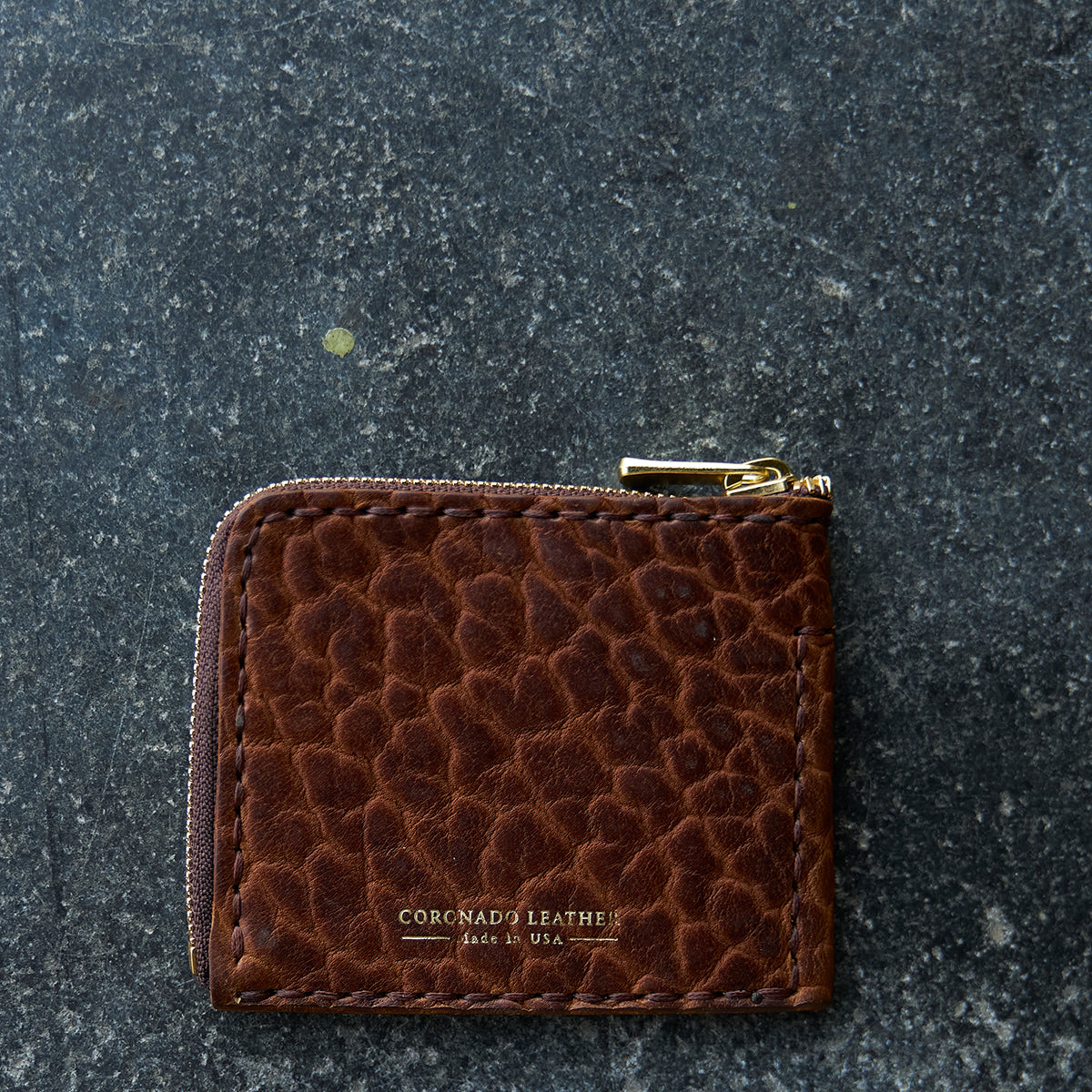 Bison Half-Zip Wallet | Walnut