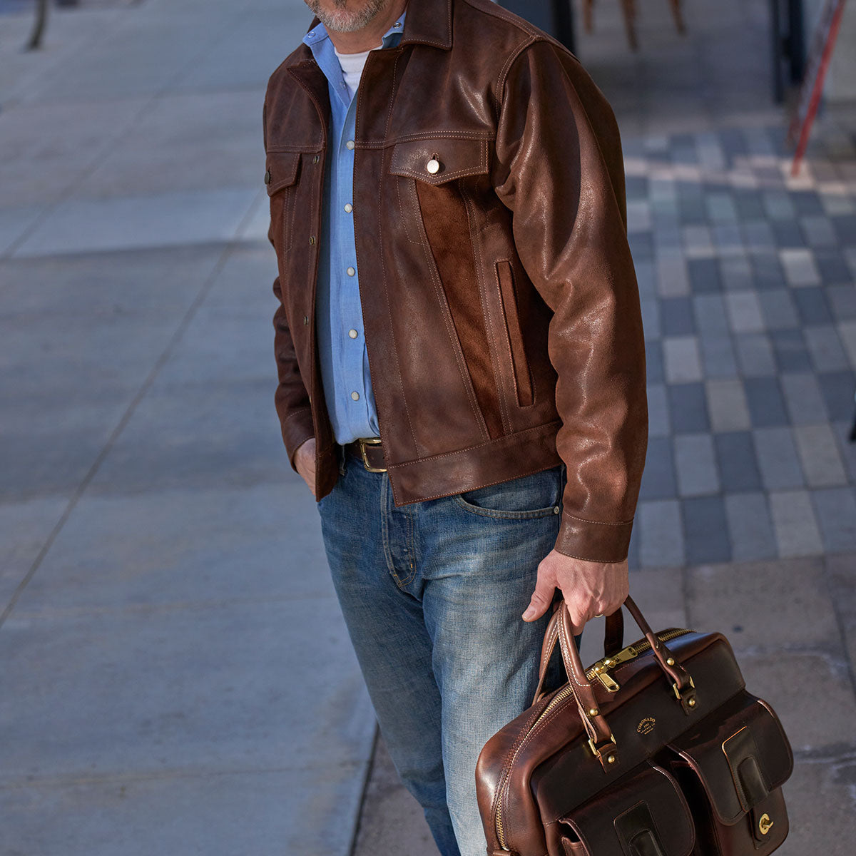 No.210 Dean Jacket | Waxed Suede Brown