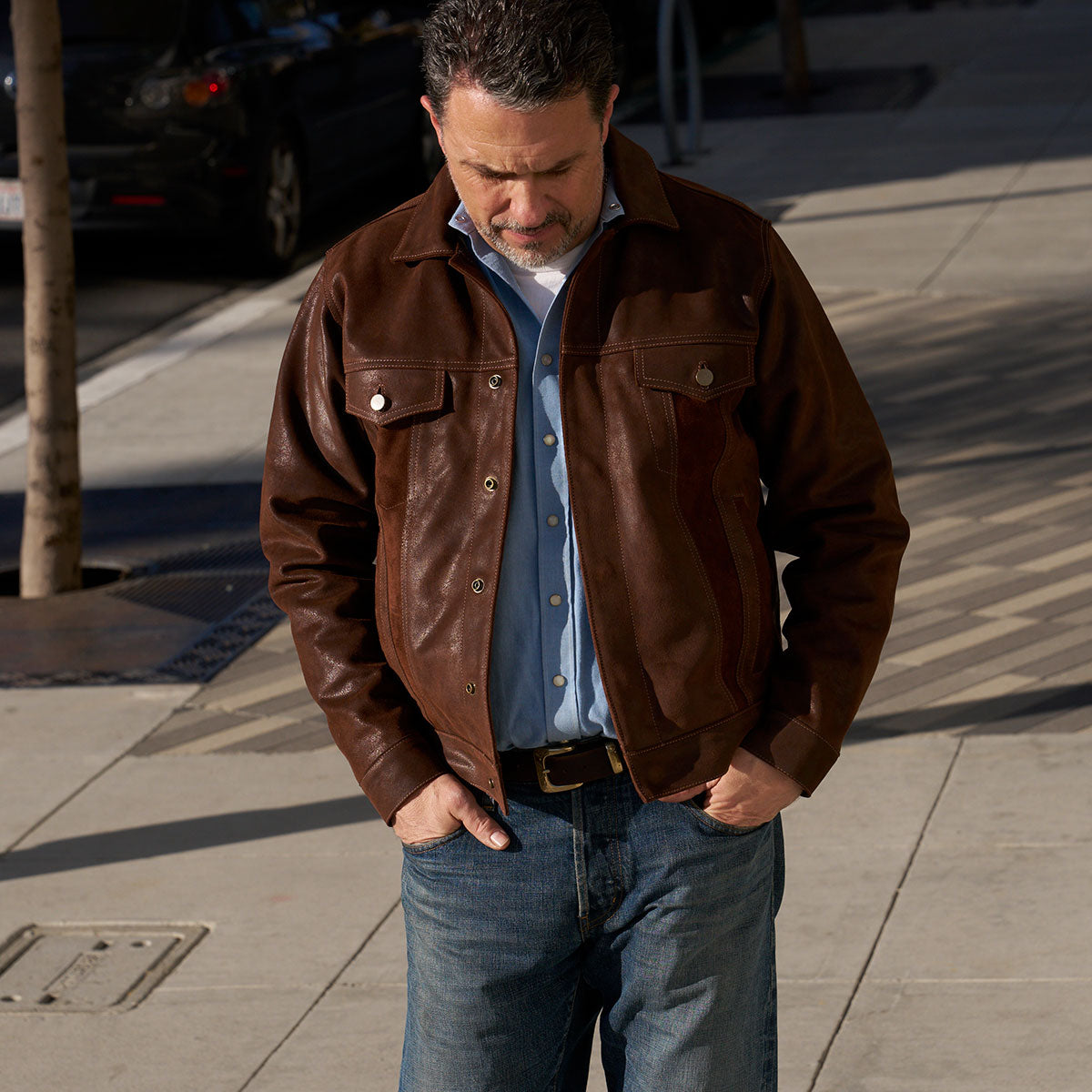 No.210 Dean Jacket | Waxed Suede Brown