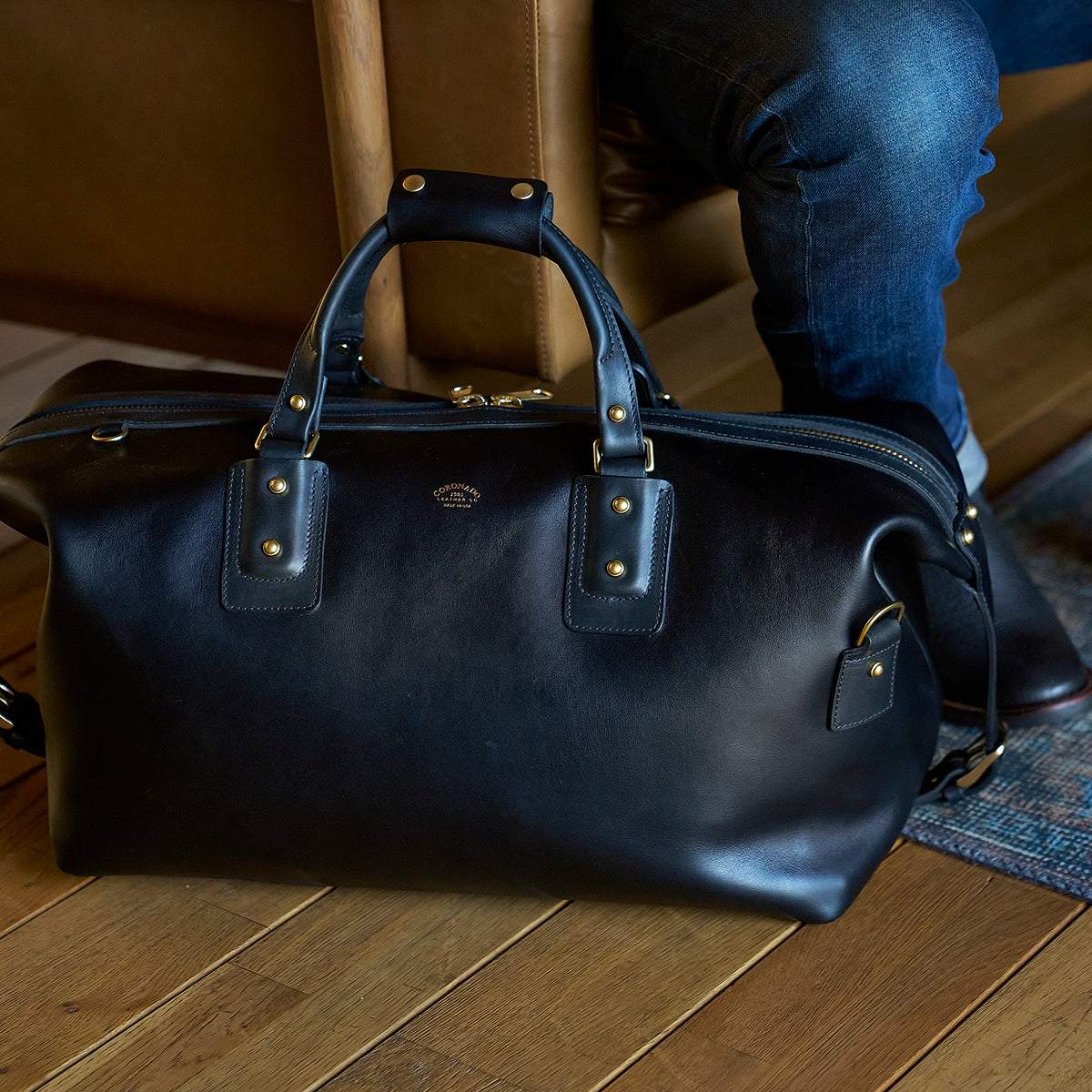 The #205 Duffel | Horween® Black Mt Blanc