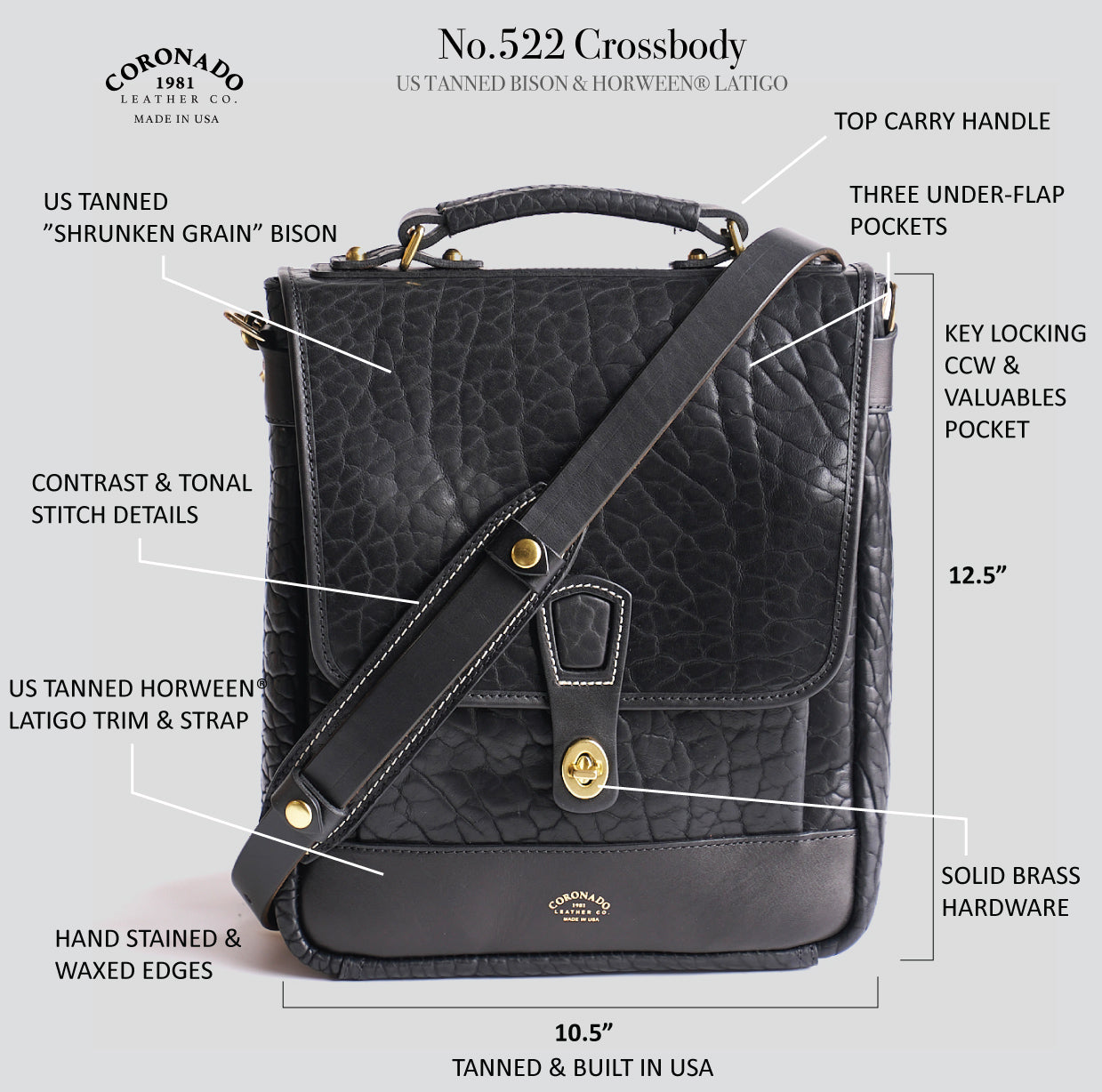 The No.522 Crossbody | Bison Black