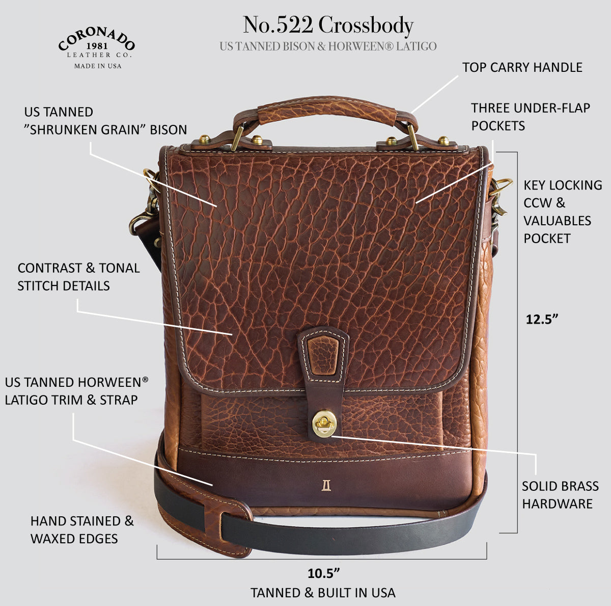 The No.522 Crossbody | Bison Walnut