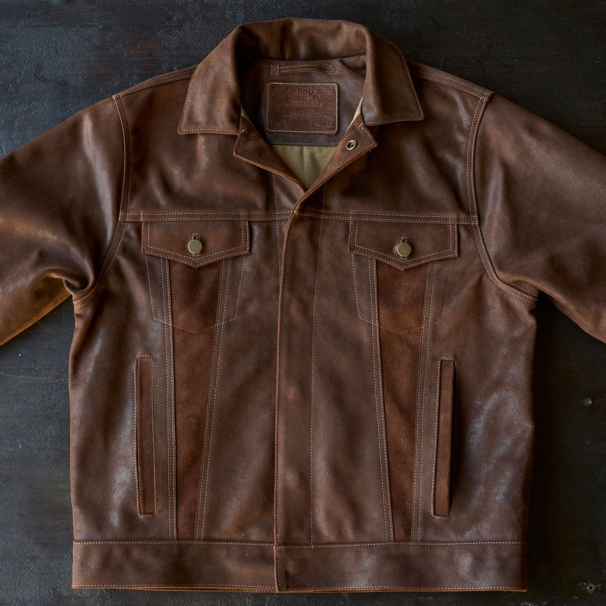 No.210 Dean Jacket | Waxed Suede Brown