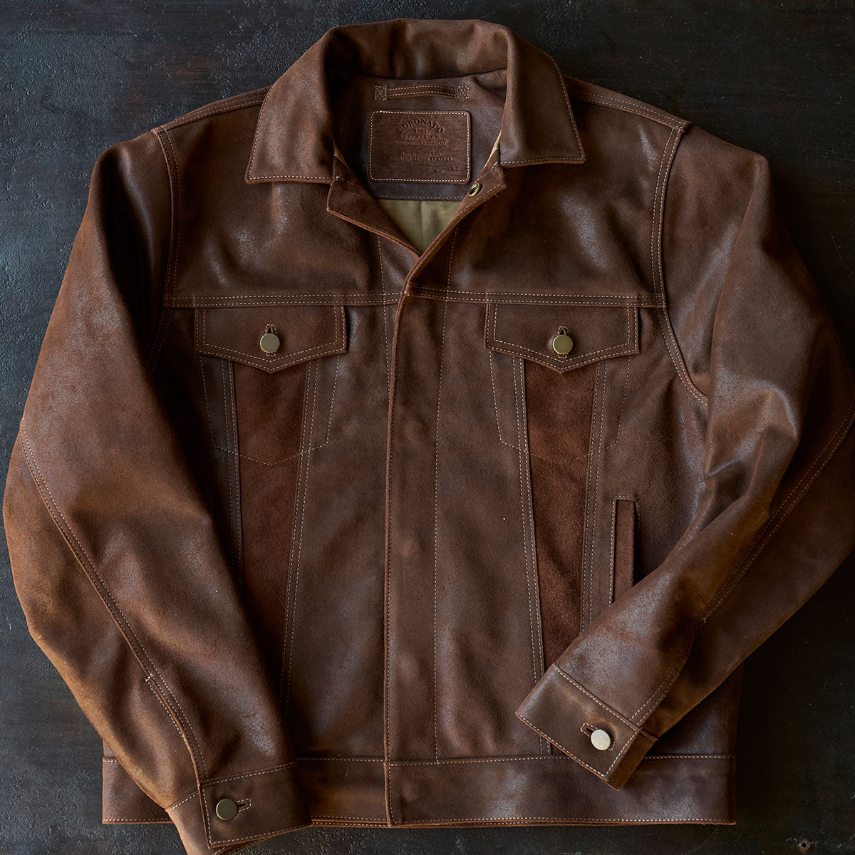 No.210 Dean Jacket | Waxed Suede Brown