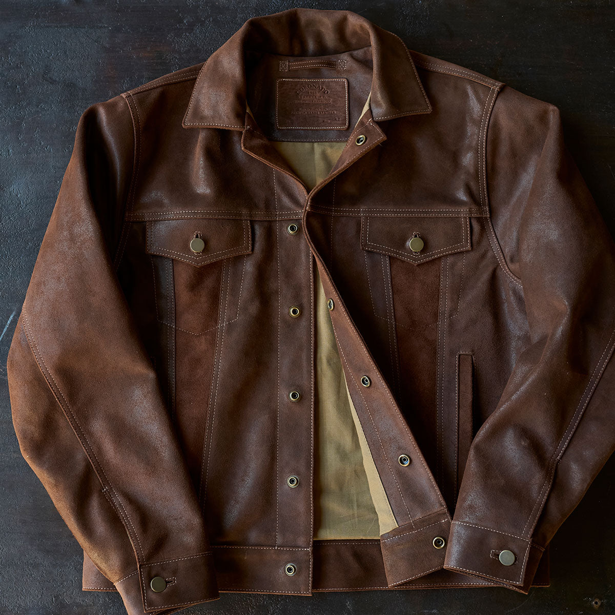 No.210 Dean Jacket | Waxed Suede Brown