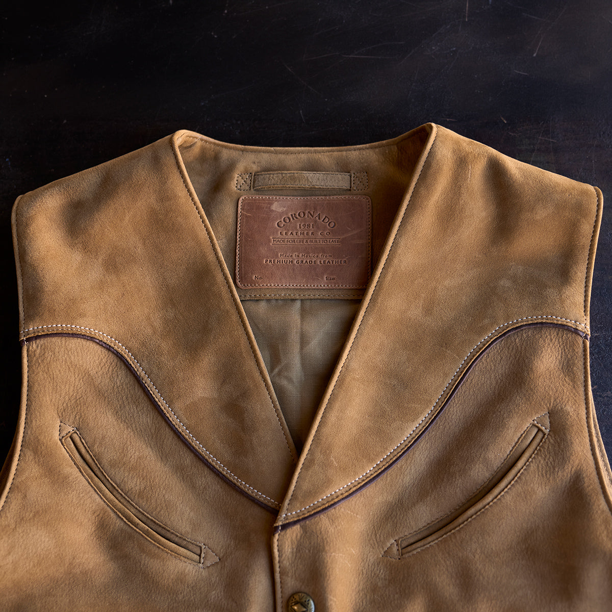 No.484 Vaquero Vest | Coyote Tan Nubuck