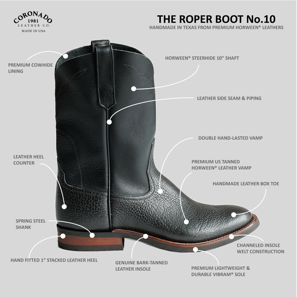 Roper Boot No.10 | Horween Black Bison LE x25