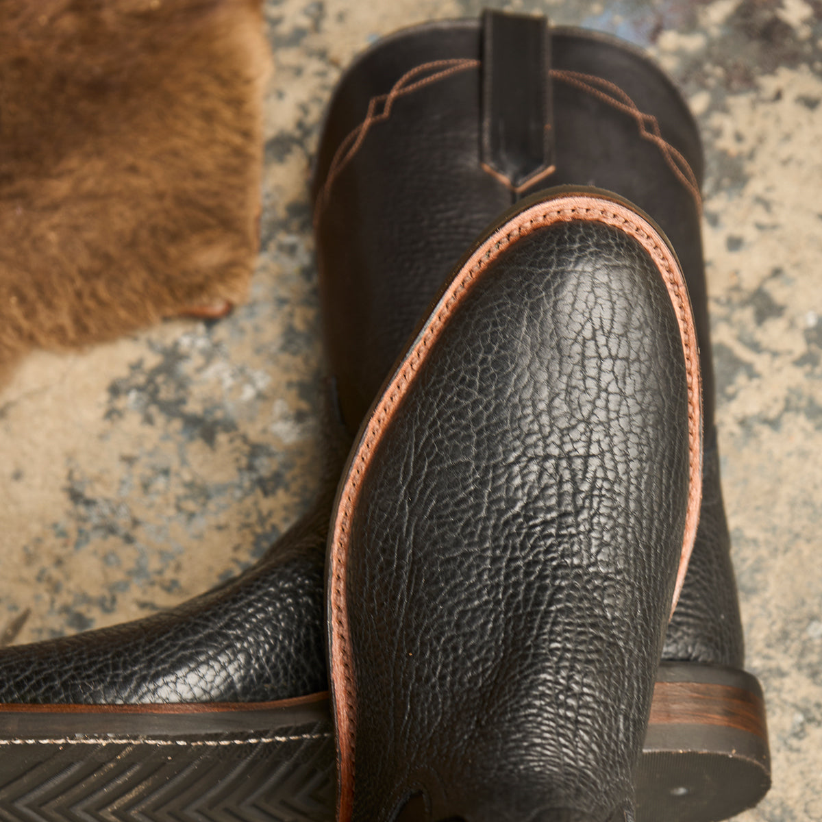 Roper Boot No.10 | Horween® Black Bison & Horsebutt