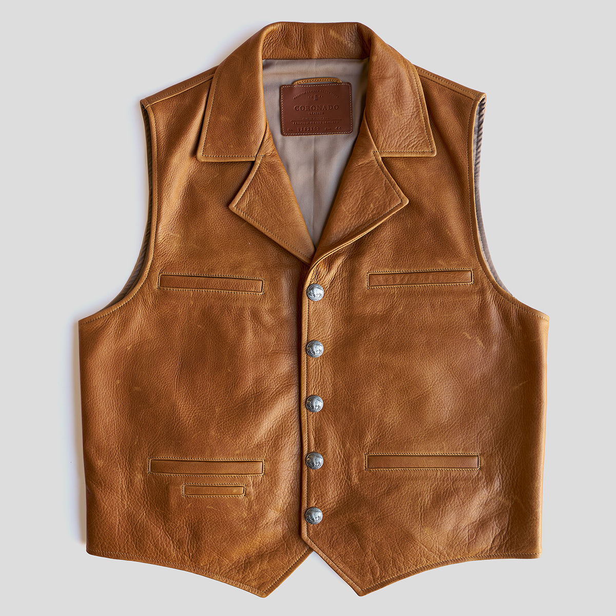 Coronado cheapest Leather Mens Dual Concealed Carry Vest Sz 48 Tall Cut Brown