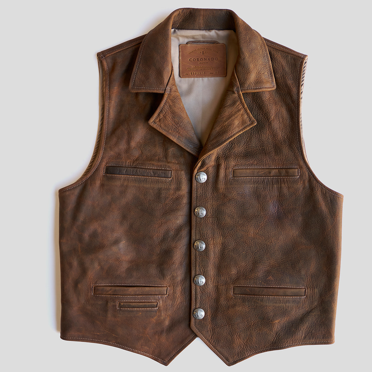 Indy Bison Ranchers Vest No.39 — Coronado Leather