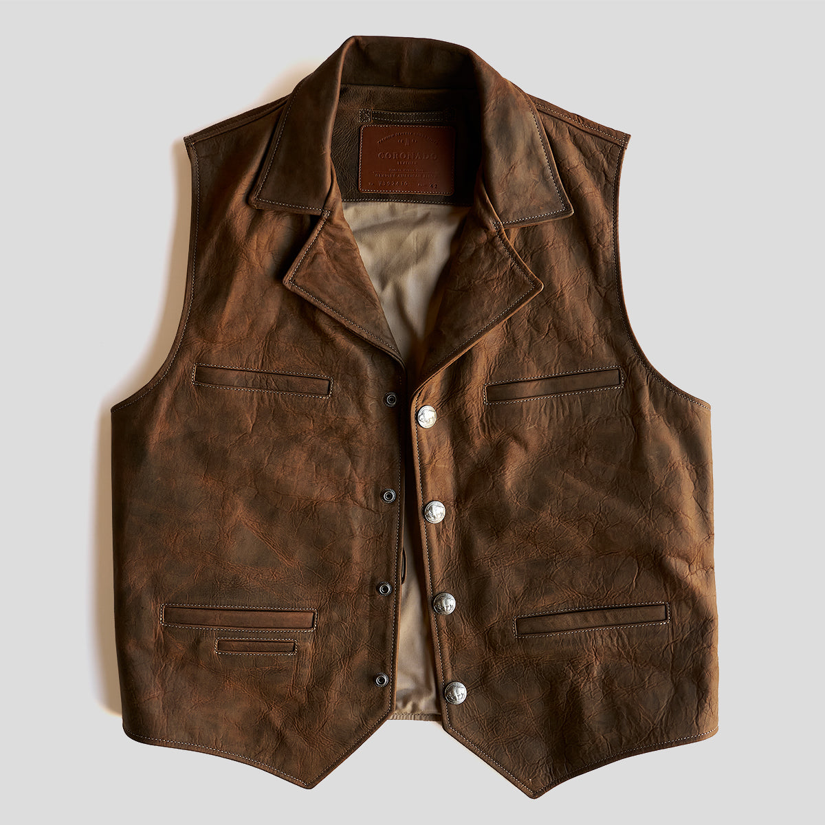 No.39 Indy Bison Ranchers Vest | Brown V39-IB
