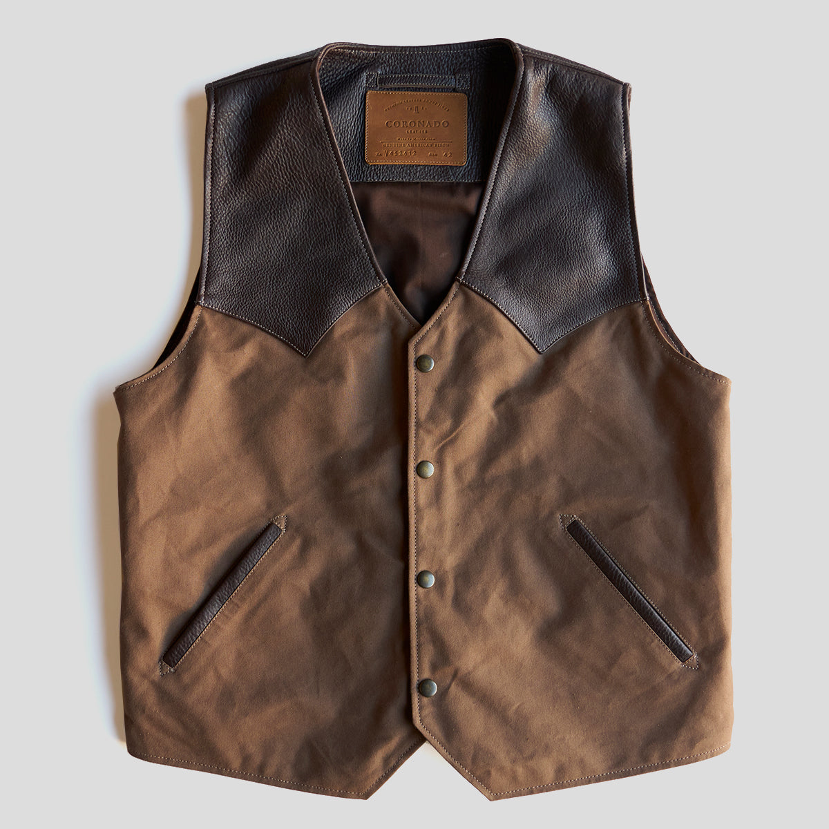 No.450 Jackson Canvas & Bison Vest | Brown