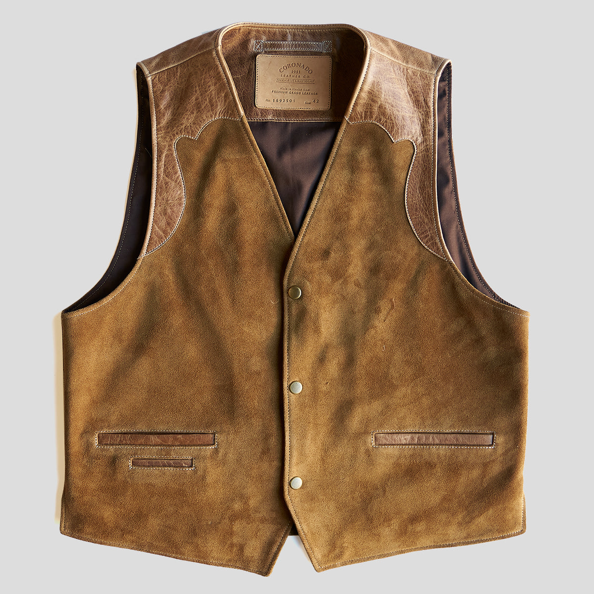 No.169 Garrison Vest | LE Suede Tan