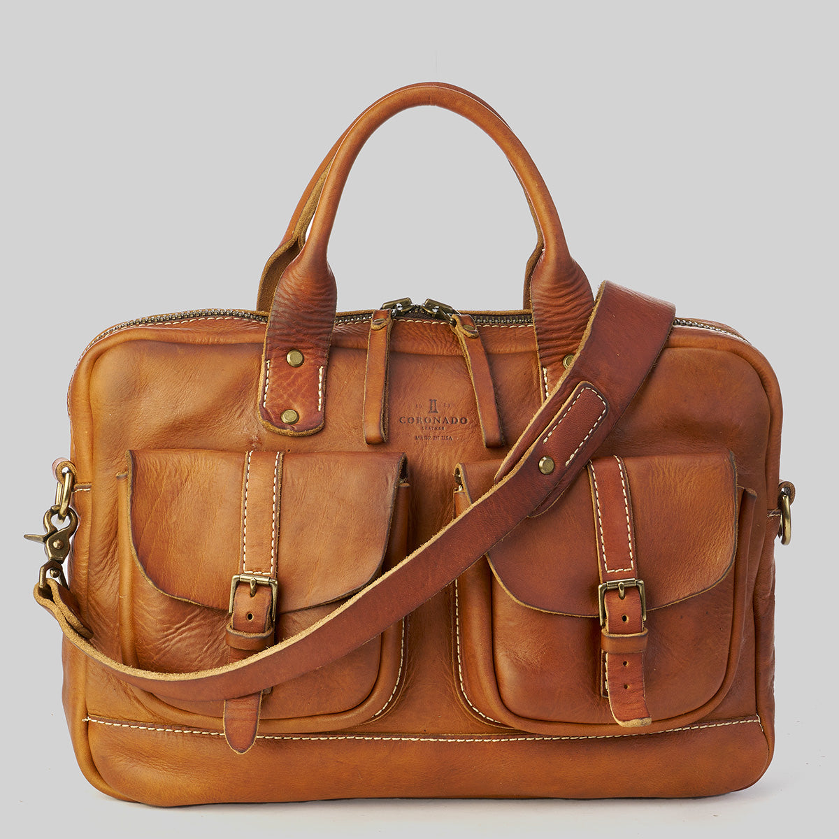Vintage Stone-Washed Briefcase #100 VA100