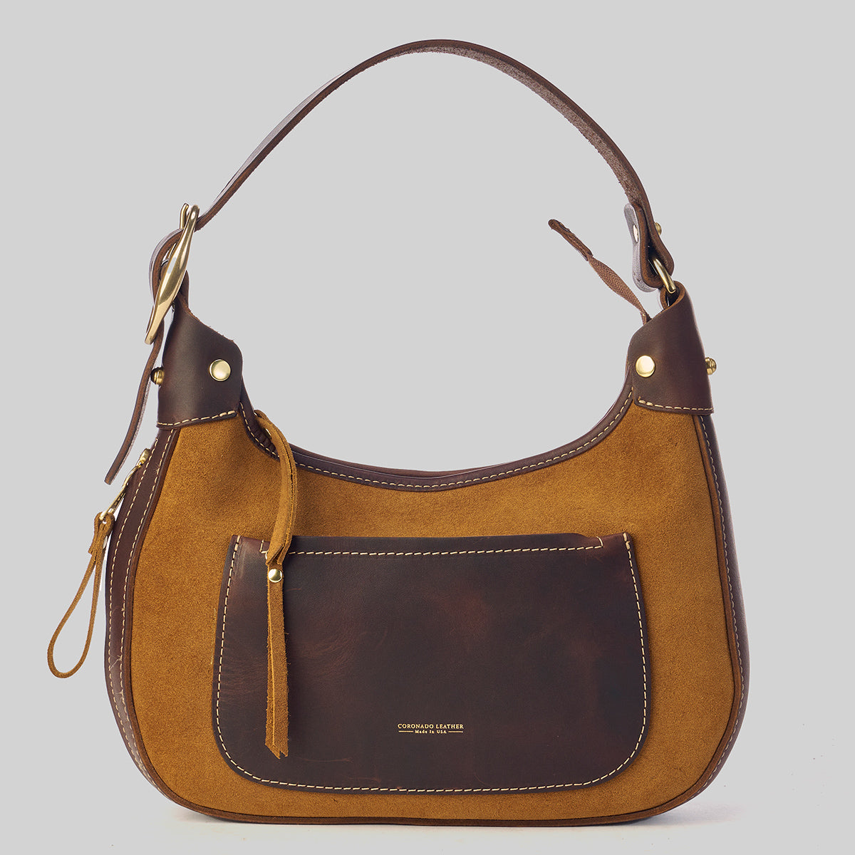 Cordova Leather & Suede Crossbody Bag - Vintage Two-Tone