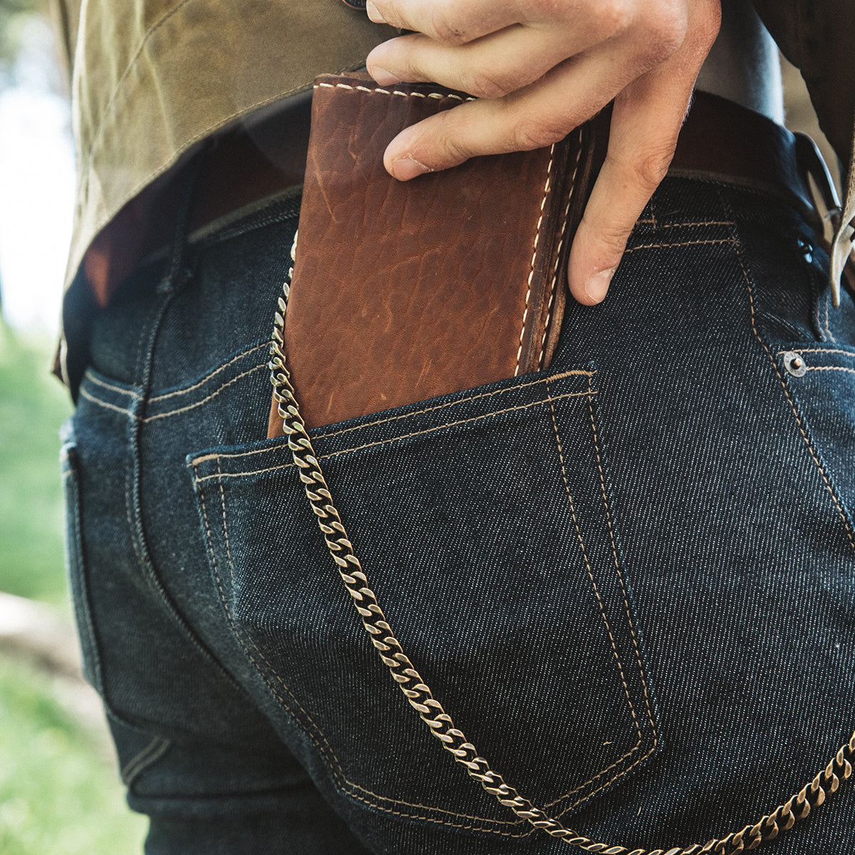 Long Vintage Stone-Washed Wallet