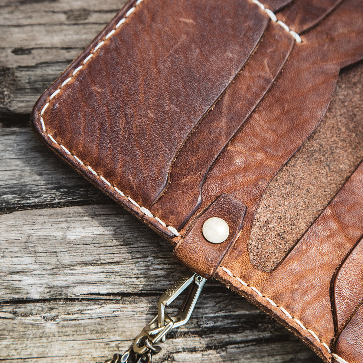 Long Vintage Stone-Washed Wallet