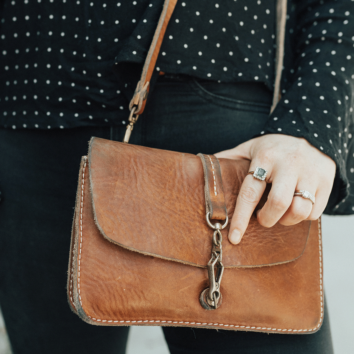 Vintage Stone-Washed Crossbody #201 — Coronado Leather