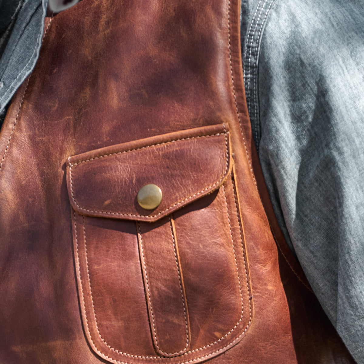 Preston Antiqued Whiskey Vest No.62