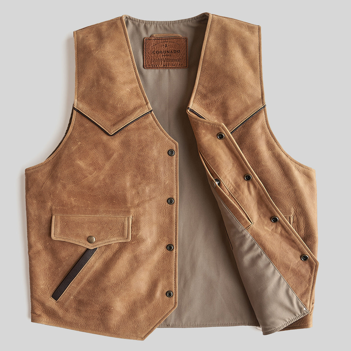 Fietstaxi zo veel Kanon Circle-C Vest | Cognac — Coronado Leather