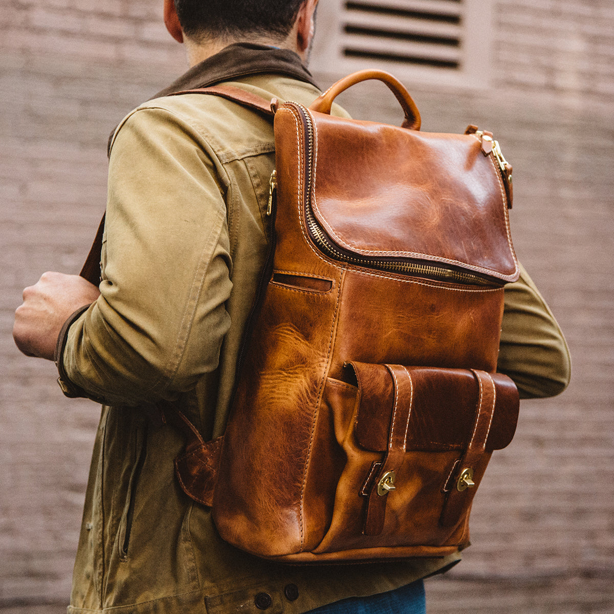 Top Zip Americana Backpack #740 — Coronado Leather