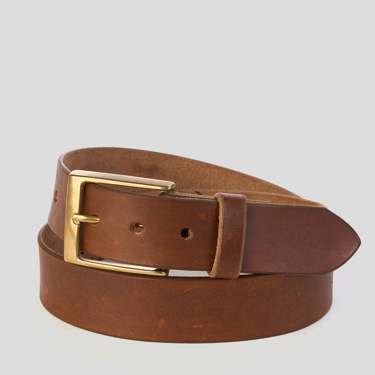 Oil Tan Extra Wide Brown Leather Belt - 46 - 48