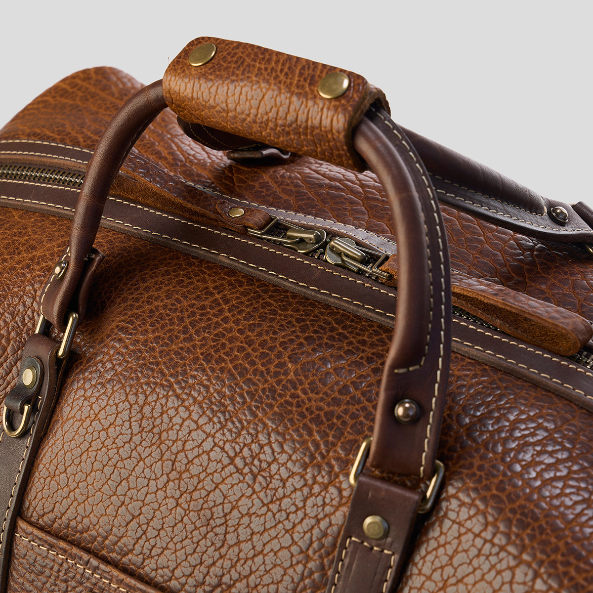 Denver Men's Leather Travel Duffle Bag