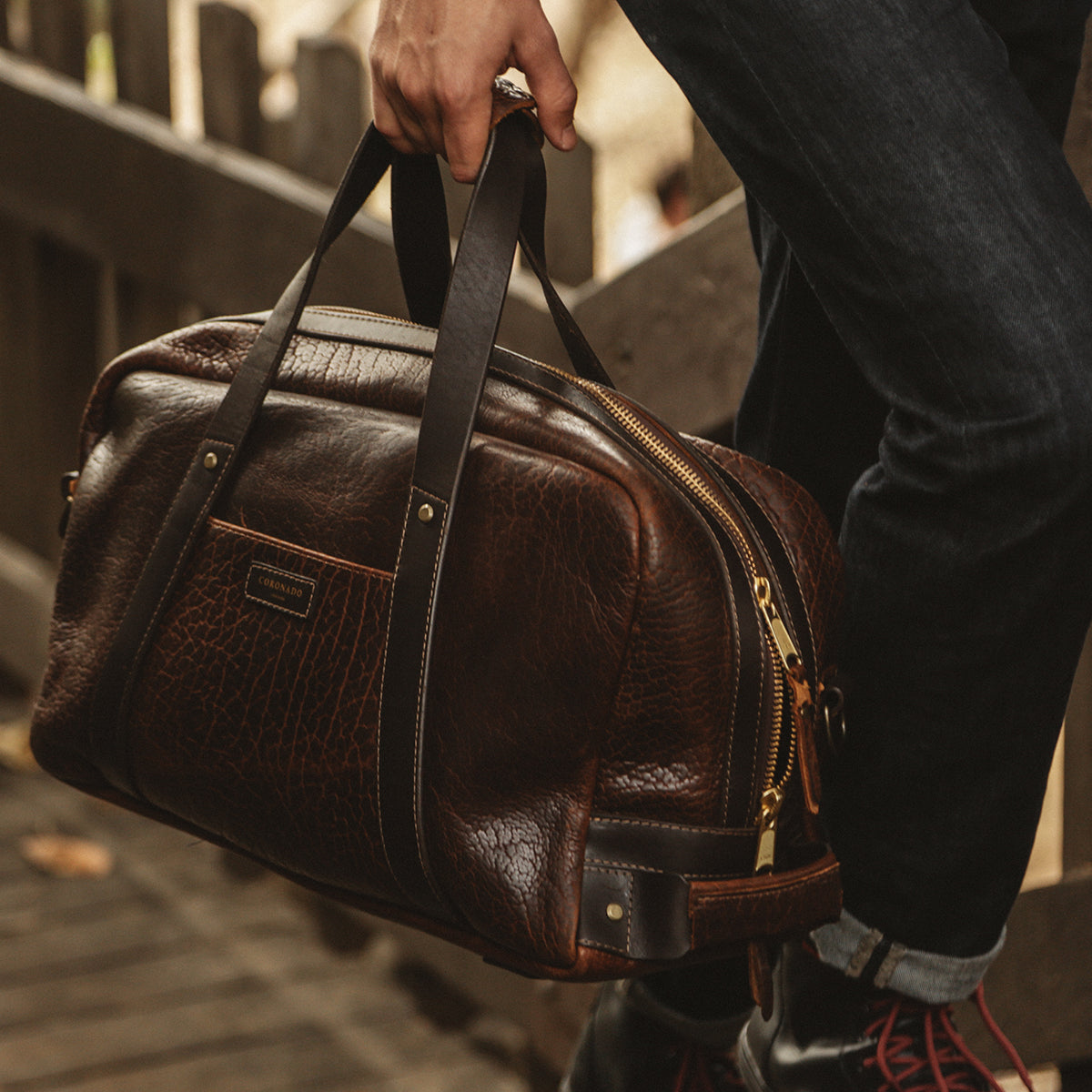 Bison leather weekender Clearance