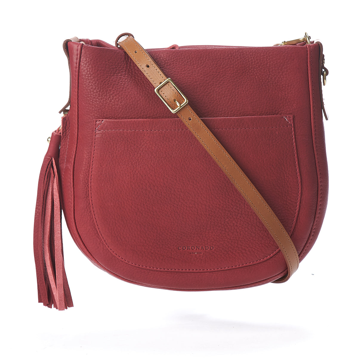 Calibre leather crossbody bag Fauré Le Page Burgundy in Leather - 11919039